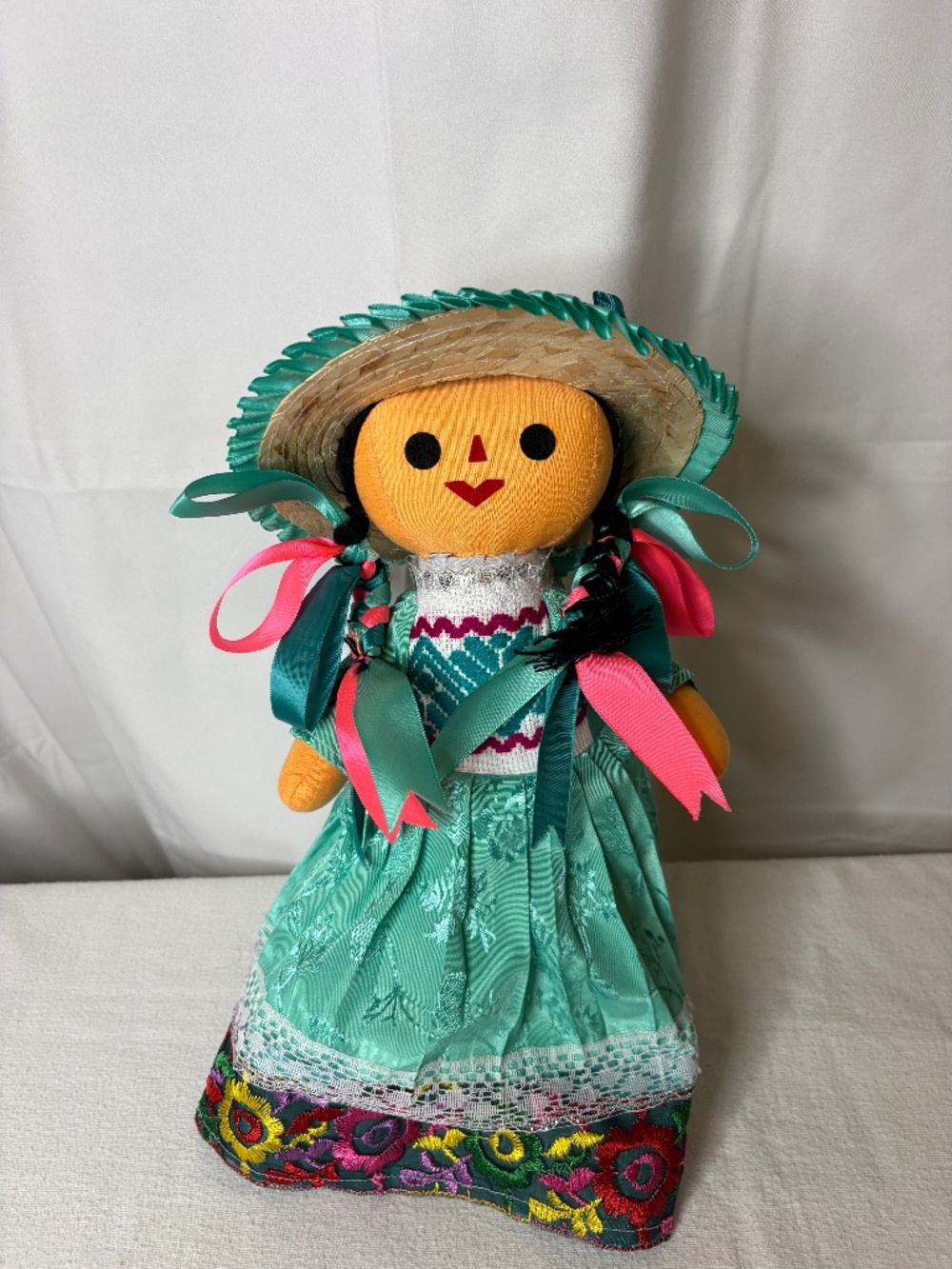 Handmade 13" Mexican Rag Doll Lele/Maria Doll Muñeca Maria Mexicana Folk Art